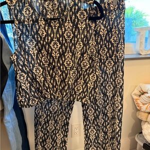 Zara Black and Cream batik Patterned two piece set